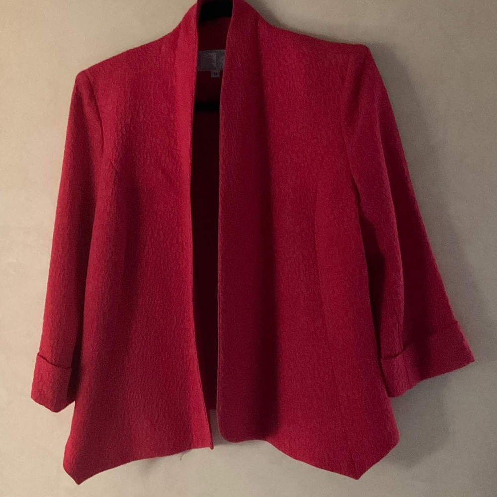 Alberto Makali Red 3/4 Sleeve Flare Style Lightweight Open Front Jacket